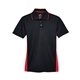 aerial view a black/ red ultraclub ladies cool dry sport two - tone polo, image 1 of 7
