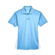aerial view a columbia blue/ white ultraclub - womens cool dry sport two - tone polo, image 1 of 6
