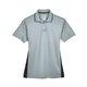 aerial view a grey/ black ultraclub ladies cool dry sport two - tone polo, image 1 of 7