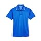 aerial view a royal/ white ultraclub ladies cool dry sport two - tone polo, image 1 of 7