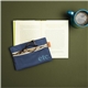 aerial view a group of front zipper pouch small - colored canvas with leather tab, image 1 of 4