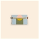 aerial view a group of front zipper pouch small - colored canvas with leather tab, image 4 of 4