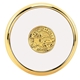 a brass-plated trim & white leather zinc leather round brass coaster weight coasters with multiple color choices