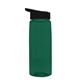 a transparent dark green bottle & black lid 26 oz flair tritan water bottle with flip straw lid