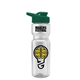 a clear bottle & dark green lid champion - 28 oz transparent bottle with drink thru lid