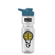 a clear bottle & steel blue lid champion - 28 oz transparent bottle with drink thru lid
