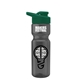 a smoke bottle & dark green lid champion - 28 oz transparent bottle with drink thru lid