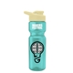 a teal bottle & pastel yellow lid champion - 28 oz transparent bottle with drink thru lid