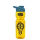 a yellow bottle & steel blue lid champion - 28 oz transparent bottle with drink thru lid