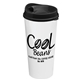 aerial view a black lid & white cup the roadmaster - 20 oz travel tumbler with auto sip lid, image 1 of 2