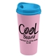 a cyan lid & awareness pink cup the roadmaster - 20 oz travel tumbler with auto sip lid