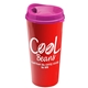 a pink lid & red cup the roadmaster - 20 oz travel tumbler with auto sip lid