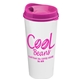aerial view a pink lid & white cup the roadmaster - 20 oz travel tumbler with auto sip lid, image 1 of 2