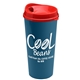 a red lid & steel blue cup the roadmaster - 20 oz travel tumbler with auto sip lid