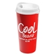 aerial view a white lid & red cup the roadmaster - 20 oz travel tumbler with auto sip lid, image 1 of 2