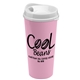 a white lid & awareness pink cup the roadmaster - 20 oz travel tumbler with auto sip lid