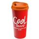 a orange lid & red cup the roadmaster - 20 oz travel tumbler with auto sip lid