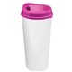 aerial view a pink lid & white cup the roadmaster - 20 oz travel tumbler with auto sip lid, image 2 of 2