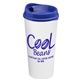 aerial view a royal blue lid & white cup the roadmaster - 20 oz travel tumbler with auto sip lid, image 2 of 2