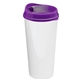 aerial view a violet lid & white cup the roadmaster - 20 oz travel tumbler with auto sip lid, image 2 of 2
