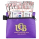 a purple 19 piece healthy living pack components inserted into zipper pouch
