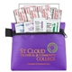 a purple 10 piece hand sanitizer healthy living pack in zipper kit components inserted into zipper kit