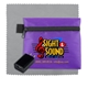 a purple tech hom and travel kit with microfiber cleaning cloth and us wall charger in polyester zipper kit