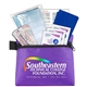 a purple w/gray microfiber 11 pcs antiseptic and protective health living pack in zipper pouch