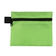 aerial view a lime green 13 piece mask sanitizing safety kit inserted into zipper pack, image 1 of 3