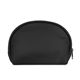 aerial view a black chic small soft pu cosmetic pouch, image 1 of 5