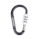 aerial view a black securelink large carabiner keychain, image 1 of 4