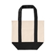 aerial view a black mini tj canvas tote bag, image 1 of 7