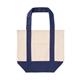 aerial view a navy mini tj canvas tote bag, image 1 of 7