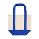 aerial view a blue mini tj canvas tote bag, image 1 of 7