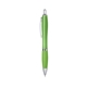 aerial view a translucent with lime green satin curvy click ballpoint pen - promotional pens, image 1 of 3