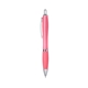 aerial view a translucent pink satin curvy click ballpoint pen - promotional pens, image 1 of 3