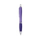 aerial view a translucent purple satin curvy click ballpoint pen - promotional pens, image 1 of 3