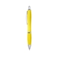 aerial view a translucent yellow satin curvy click ballpoint pen - promotional pens, image 1 of 3