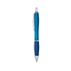 aerial view a translucent blue satin curvy click ballpoint pen - promotional pens, image 1 of 3
