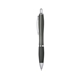 aerial view a translucent charcoal satin curvy click ballpoint pen - promotional pens, image 1 of 3