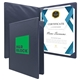 a navy blue diploma holder economy portrait