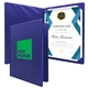 a royal blue diploma holder economy portrait