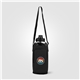 a black malm recycled pu zipper pocket bottle bag - 60 oz - heat transfer