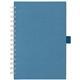 aerial view a steel blue 7698 terra recycled milk carton hard cover spiral notebook - a5 - colorjet, image 1 of 2