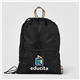 a black spectrum recycled polyester drawstring bag - 2 gal - heat transfer
