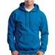 aerial view a antique sapphire gildan 50/50 adult heavy blend(tm) hooded sweatshirt, image 1 of 2