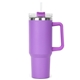 aerial view a purple 40 oz hippo insulated malibu tumbler straw lid with twist closure, image 1 of 5