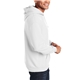 aerial view a white gildan 50/50 adult heavy blend(tm) hooded sweatshirt, image 2 of 2