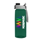 a gray with black cap lid & t dark green bottle the flair - 26 oz transparent tritan(tm) bottle with quick snap lid and digital imprint
