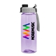 a gray with black cap lid & t lilac bottle the flair - 26 oz transparent tritan(tm) bottle with quick snap lid and digital imprint